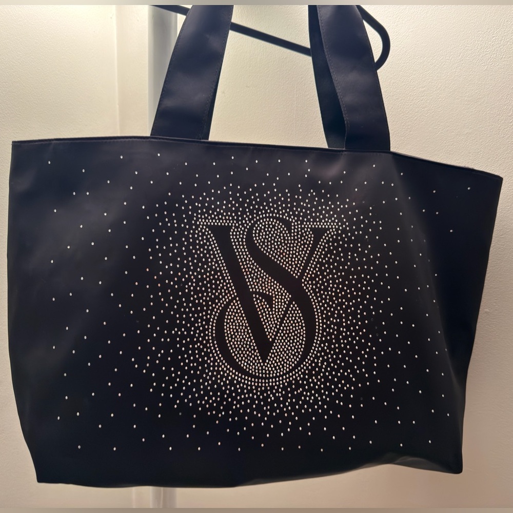 Victoria's Secret Black Tote with Rhinestone Accents GWP